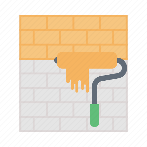 Construction, building, roller, color, paint icon - Download on Iconfinder