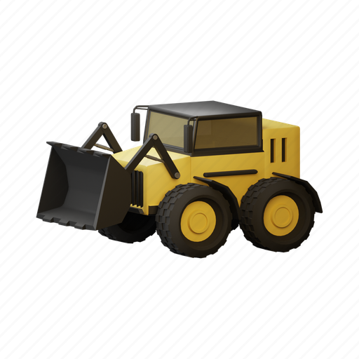 Bulldozer, car, automobile, service, transportation, vehicle, machinery 3D illustration - Download on Iconfinder