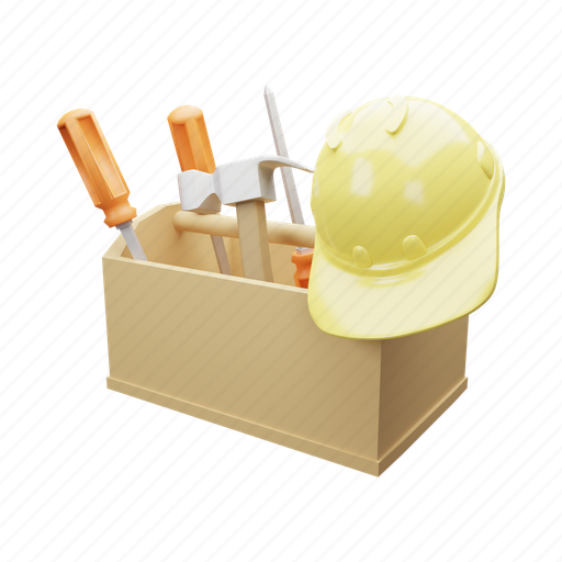 Construction, toolbox, tools, work, repair, maintenance, equipment 3D illustration - Download on Iconfinder