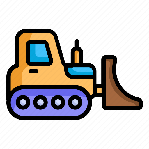 Bulldozer, construction, excavator, transport, transportation icon - Download on Iconfinder