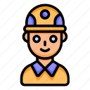 construction, man, repair, worker, avatar, engineer