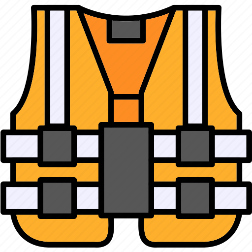 High, visibility, vest, life, jacket, lifesaver, equipments icon - Download on Iconfinder
