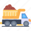 dump, truck, construction, sand, transport 