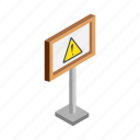 warning, sign, board, stand, constr