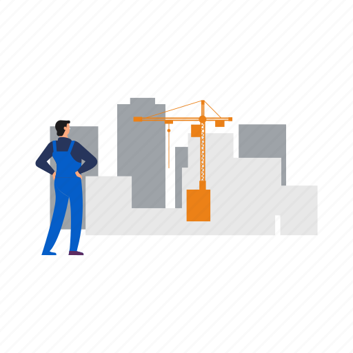 Crane, lifter, worker, construction, site icon - Download on Iconfinder