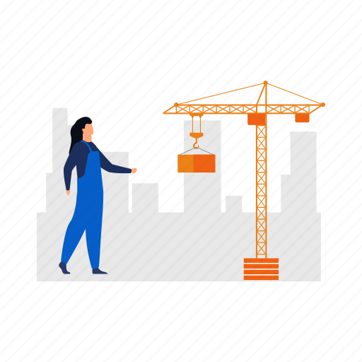 Female, worker, standing, construction, girl icon - Download on Iconfinder