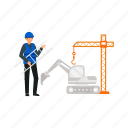 ladder, worker, construction, machine, transport