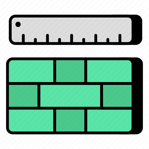 Wall measurement, brickwall, bricklayer, wall construction, brickwork icon - Download on Iconfinder
