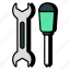repair tools, equipment, instrument, hammer, spanner 