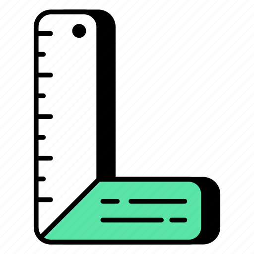 L scale, geometry tool, geometry equipment, stationery, scale icon - Download on Iconfinder