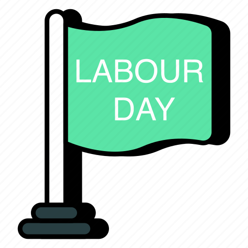 Labour day flag, flagpole, streamer, banner, pinnate icon - Download on Iconfinder