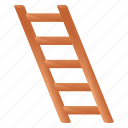 wooden ladder, ladder, steps, stairs, stepladder 