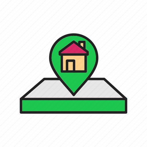 House, location, pin, architecture, estate, map, real icon - Download on Iconfinder