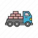 logistics, delivery, truck, shipping, construction