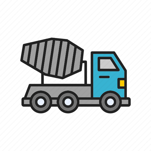 Mixer, truck, cement, concrete, concreting, construction, vehicle icon - Download on Iconfinder