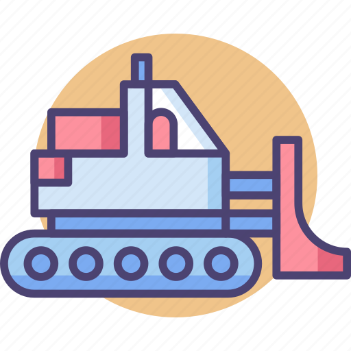 Bulldozer, construction, transport icon - Download on Iconfinder