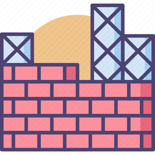 Brick wall, concrete, construction, construction site, site icon - Download on Iconfinder