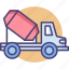 concrete mixer truck, construction, lorry, mixer, mixer truck, truck 