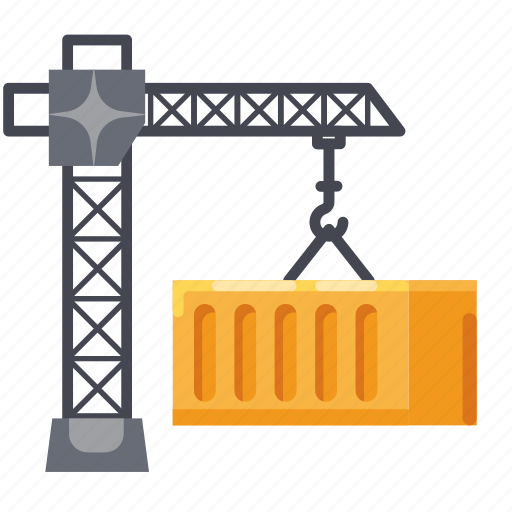 Construction, container, crane, industrial, shipment icon - Download on Iconfinder