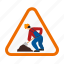 building, construction, man, repair, sign board, work, working 