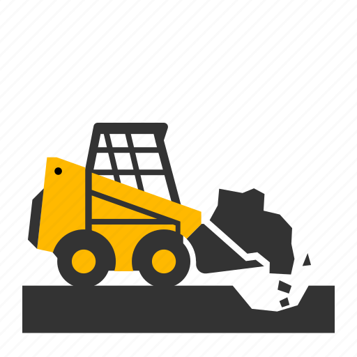 Bobcat, digging, dirt, hole, loader, small, wheel icon - Download on Iconfinder