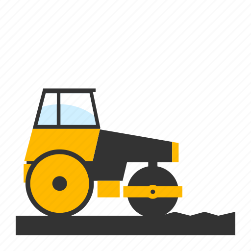 Compacting, compactor, flattening, heavy, road, roller, wals icon - Download on Iconfinder