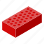 brick, business, cartoon, construction, house, isometric, red 