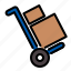box, delivery, trolley 