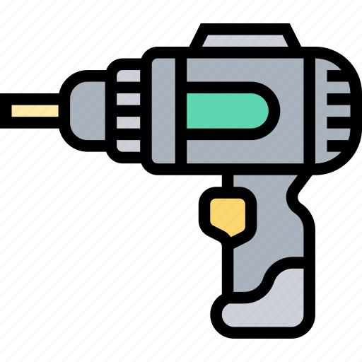 Drill, cordless, battery, hardware, construction icon - Download on Iconfinder