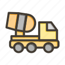 concrete mixer truck, construction, cement, transport, industry
