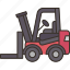 forklift, lifting, cargo, loading, warehouse 