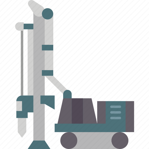 Piling, drill, borehole, rig, machine icon - Download on Iconfinder