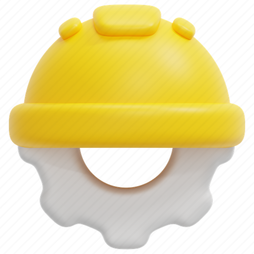 Maintenance, construction, helmet, gear, cogwheel, repair, service 3D illustration - Download on Iconfinder