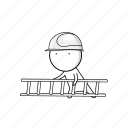 ladder, stairs, helmet, worker, construction, safety helmet, constructor