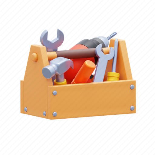 Toolbox, settings, maintenance, tool, construction, service, repair 3D illustration - Download on Iconfinder