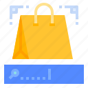 bag, cart, information, search, shopping
