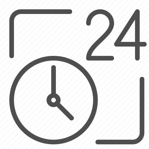 Customer service, customer support, all day, around the clock, clock, time, 24 hours icon - Download on Iconfinder