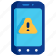 error, phone, warning, mobile 