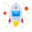 email, envelope, rocket, seo 