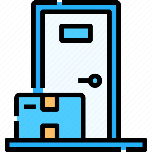 Door, home, deliverly, untract, contactless, tecnology icon - Download on Iconfinder