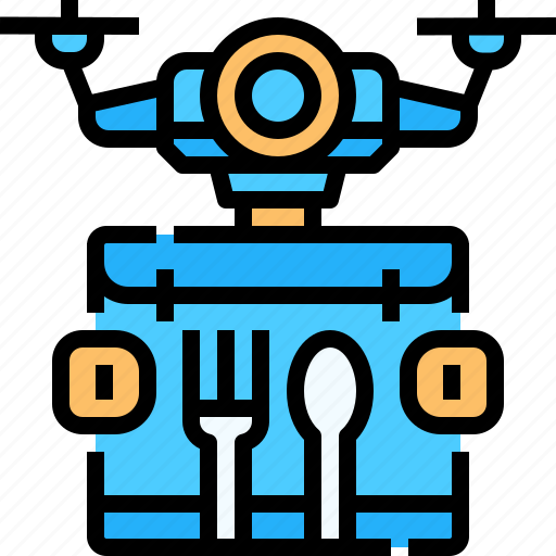 Food, drone, delivery, untract, contactless, tecnology icon - Download on Iconfinder