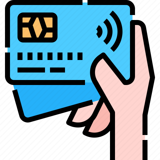 Hand, debit, card, credit, untract, contactless, tecnology icon - Download on Iconfinder
