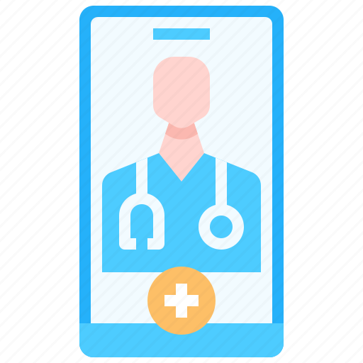 Docter, online, medical, consultation, untract, contactless, tecnology icon - Download on Iconfinder