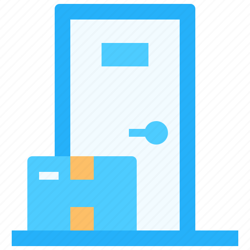 Door, home, deliverly, untract, contactless, tecnology icon - Download on Iconfinder