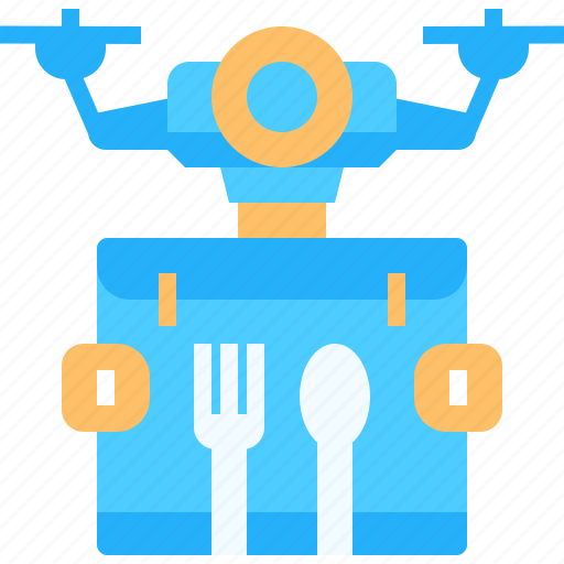 Food, drone, delivery, untract, contactless, tecnology icon - Download on Iconfinder