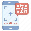 contacts, communication, flaticon, qr, code, scan, secure, smartphone, security