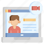 contacts, communication, flaticon, video, call, conference, meeting, online, laptop 