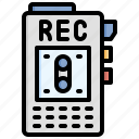 contacts, communication, filloutline, recorder, music, multimedia, cassette, audio