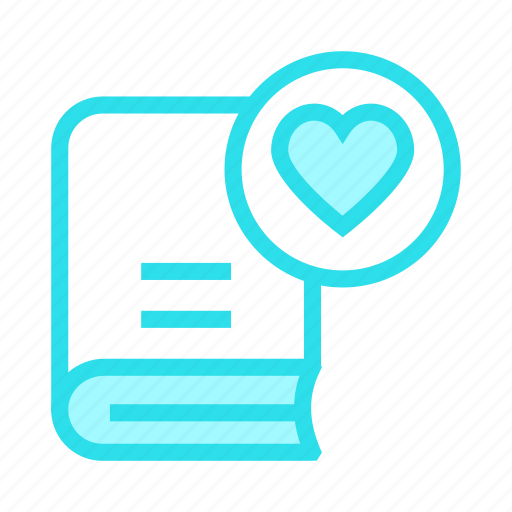 Book, content, education, favorite, heart icon - Download on Iconfinder