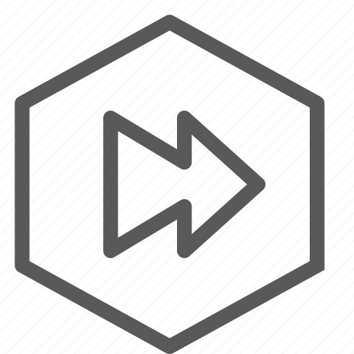 Fast, forward, hexagon, arrow, control, media, next icon - Download on Iconfinder